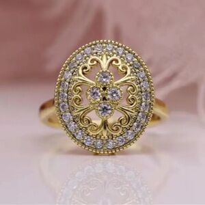 18k gold filled Dome CZ ring